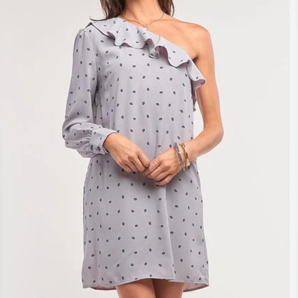 SUGARLIPS DRESS Off The Shoulder Mini Dress Ruffle Trim w Lips Print S Small